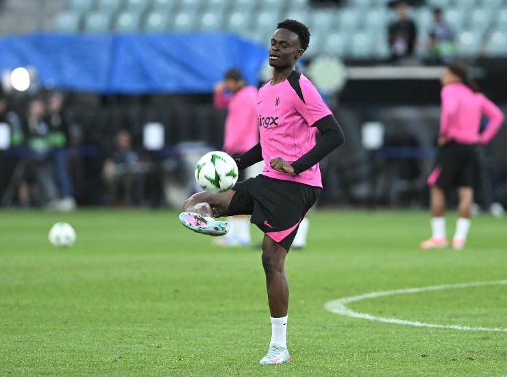 George durante un riscaldamento